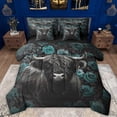 thumbnail image 1 of Manfei Black Highland Cow 7-Piece Twin Bedding Sets,Country Farmhouse Lodge Bedding Comforter Set,Blue Flower Floral Sheet Sets For Adults,Super Cozy Room Decor Reversible, 1 of 8