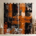 thumbnail image 1 of Homewish Black Orange Abstract Blackout Curtains Set of 2 (52x84 Each), Retro Square Abstract Window Curtains, Oil Printing Artwork Curtains and Drapes, Living Room Curtains Decor, 1 of 6