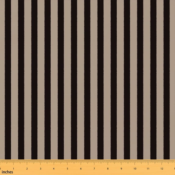 Text Tile Material Manfei Black Pinstripe Fabric by the Yard 1 Yard, Taupe Line Home Decor ...