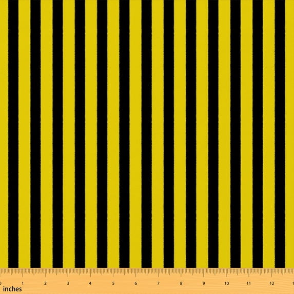 Text Tile Material Manfei Black Pinstripe Fabric by the Yard 1 Yard, Yellow Line Home ...