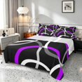 thumbnail image 1 of Manfei Black Purple Circle Bed Sheets,Aesthetic Minimalist Fuul Size Sheets, Black Reversible 4-Piece1 Flat Sheet + 1 Fitted Sheet + 2 Pillowcases, 1 of 6