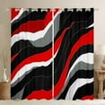 thumbnail image 1 of Manfei Black Red Gray Stripes Blackout Curtains Set of 2 (52x84 Each), Contemporary Abstract Window Curtains, Wave Lines Curtains and Drapes, Luxury Home Decor, 1 of 5