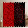 thumbnail image 1 of Manfei Black Red Spider Web Curtains Pack of 2 (42x84 Each), Gothic Cartoon Curtains Blackout, Spooky Halloween Theme Bedroom Curtains, Window Curtains Bedroom Decor, 1 of 6