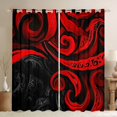 thumbnail image 1 of Manfei Black Red Stripes Blackout Curtains Set of 2 (52x84 Each) for Boys Girls,Abstract Spiral Lines Window Curtains,Vintage Aesthetic Curtains and Drapes,Luxury Bedroom Decor, 1 of 6