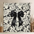 thumbnail image 1 of Manfei Black Ribbon Bowtie Black Out Curtains for Kids Girls,Chic Floral Vintage Flowers Curtains Pack of 2 (42x63 Each) for Teens Female,Breathable Home Decor, 1 of 6