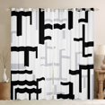 thumbnail image 1 of Manfei Black Square Buffalo Black Out Curtains, Vintage Checkered Abstract Curtains Pack of 2 (42x63 Each), Rectangle Plaid Bedroom Curtains, Window Curtains Decor, 1 of 6