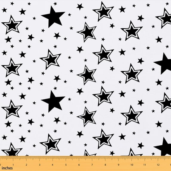 Manfei Black Star Fabric by the Yard 10 Yards, Charcoal Dot Home Decor ...