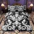 thumbnail image 1 of Manfei Black White Damask 7pcs Bedding Comforter Set for Adult, Bohemian Flower Floral Queen Bedding Sets, Hippie Mandala Style Reversible Queen Sheet Sets, Luxury Bedroom Decor, 1 of 8