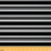 Manfei Black White Fabric by the Yard 1 Yard, Geometric Stripe Sewing Fabric, Modern Minimalsit Room Decor Fabric by the Yard, Lightweight Room Decor