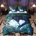 thumbnail image 1 of Homewish Black White Wolf Bedding Comforter Set 7pcs for Teens, Jungle Romantic Animal Queen Bedding Sets, Flower Plant Botanical Reversible Queen Sheet Sets, Breathable Home Decor, 1 of 7