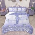 thumbnail image 1 of Homewish Bling Bowknot Monogrammed Bedding Comforter Set, Purple Initial J Letter Twin Comforter Sets, Dreamy Princess Style Reversible Bedding Set, Lightweight Room Decor, 2pcs, 1 of 8
