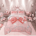 thumbnail image 1 of Manfei Bling Orange Bowknot Full Size Comforter Sets for Kids, Diamond Floral Print Bedding Comforter Set, Princess Bow Style Reversible Bedding Sets, Microfiber Bedroom Decor, 3 Pieces, 1 of 8