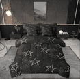 thumbnail image 1 of Manfei Bling Star Print Bedding Full Size, Black Blue Bedding Sets Full Size, Cartoon Theme Reversible Comforter Sets with Sheets, Microfiber Bedroom Decoration, 7-Piece, 1 of 6