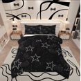 thumbnail image 1 of Manfei Bling Star Print Comforter Sets Full Size, Black Blue Comforters & Duvets, Cartoon Theme Reversible Bedding Full Comforter Set, Microfiber Bedroom Decoration, 3-Piece, 1 of 8