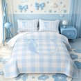 thumbnail image 1 of Manfei Blue Alphabet C Design Twin Quilt Set,Pixel Geometric Grid Twin Coverlet Set,3-Piece,1 Bedspread and 1 Pillowcase, 1 of 7