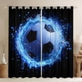 thumbnail image 1 of Manfei Blue Cartoon Football Black Out Curtains, Soccer Sports Lover Curtains Pack of 2 (42x63 Each), Teens Kids Boys Bedroom Curtains, Living Room Curtains Decor, 1 of 6