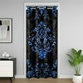 thumbnail image 1 of Manfei Blue Baroque Damask Door Curtain Panel 59x80, Hippie Flower Floral Room Divider Curtain, Vintage Victorian Door Curtain Party Decorations, Breathable Bedroom Decorative, 1 of 5