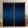 thumbnail image 1 of Manfei Blue Boho Damask Curtains and Drapes for Women, Tribal Skeleton Skull Black Out Curtains, Mandala Flower Floral Curtains Pack of 2 (52x63 Each), Window Treatments Room Decor, 1 of 6