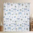 thumbnail image 1 of Manfei Blue Bow Daisy Love Heart Print Black Out Curtains for Girls, Cute Bows Curtains Pack of 2 (42x63 Each), 1 of 6