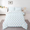 thumbnail image 1 of Manfei Blue Bowknot Cherry Bedding Comforter Set for Kid, Kawaii Cute Fruit Twin Comforter Sets, Princess Cartoon Style Reversible Bedding Set, Super Cozy Room Decor, 2-Piece, 1 of 8