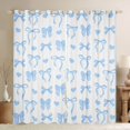 thumbnail image 1 of Manfei Blue Bowknot Curtains Pack of 2 (42x84 Each) for Boys Girls, Cute Love HeartCurtains Blackout, 1 of 6