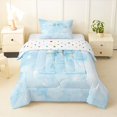 thumbnail image 1 of Manfei Blue Bownot Twin Comforter Sets,Girls Personalized Letter A Bedding Set,Polkadot Reversible,2-Piece,1 Comforter and 1 Pillowcase, 1 of 7