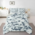 thumbnail image 1 of Manfei Blue Camouflage Full Size Comforter Sets, Square Geometric Bedding Comforter Set, Cartoon Cartoon Reversible Bedding Sets, Breathable Home Decor, 3pcs, 1 of 8