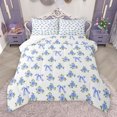 thumbnail image 1 of Manfei Blue Cartoon Ribbon Bedding Comforter Set for Female, Romantic Flower Floral Twin Comforter Sets, Vintage Western Style Reversible Bedding Set, Lightweight Room Decor, 2 Pieces, 1 of 9