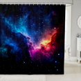 thumbnail image 1 of Manfei Blue Celestial Nebula Shower Curtain 72Wx78L,Sparkling Bright Stars Print Bath Curtain, 1 of 5