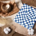 Manfei Blue Checker 100% Cotton Fabric 10 Yards, White Wave Home Decor ...