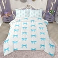 thumbnail image 1 of Manfei Blue Cute Ribbon Bedding Comforter Set, Dreamy Cartoon Bowknot Bow Twin Comforter Sets, Teens Kids Boys Girls Reversible Bedding Set, Lightweight Room Decor, 2-Piece, 1 of 9