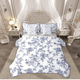 thumbnail image 1 of Manfei Blue Floral Flower Bedding Comforter Set 7 Pieces for Kid, Vintage Elegant Full Bedding Set, Rustic Farmhouse Reversible Fitted Sheet Flat Sheet, Super Cozy Room Decor, 1 of 7