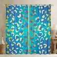 thumbnail image 1 of Manfei Blue Gold Leopard Print Black Out Curtains, Cheetah Print Curtains Pack of 2 (42x63 Each), Ombre Animal Printed Bedroom Curtains, Luxury Bedroom Decor, 1 of 6