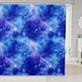 thumbnail image 1 of Manfei Blue Gradient Nebula Shower Curtain 72Wx78L,Celestial Stars Design Bath Curtain, 1 of 5