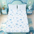 thumbnail image 1 of Manfei Blue Loves Pattern Fitted Sheet Full,Cute Polka Dot Bowtie Bed Set,3-Piece,1 Fitted Sheet and 2 Pillowcases, 1 of 6