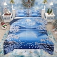 thumbnail image 1 of Manfei Blue Mount Fuji Full Size Comforter Sets for Teen, Tokyo Cherry Blossoms Bedding Comforter Set, Japanese Style Reversible Bedding Sets, Lightweight Room Decor, 3-Piece, 1 of 9