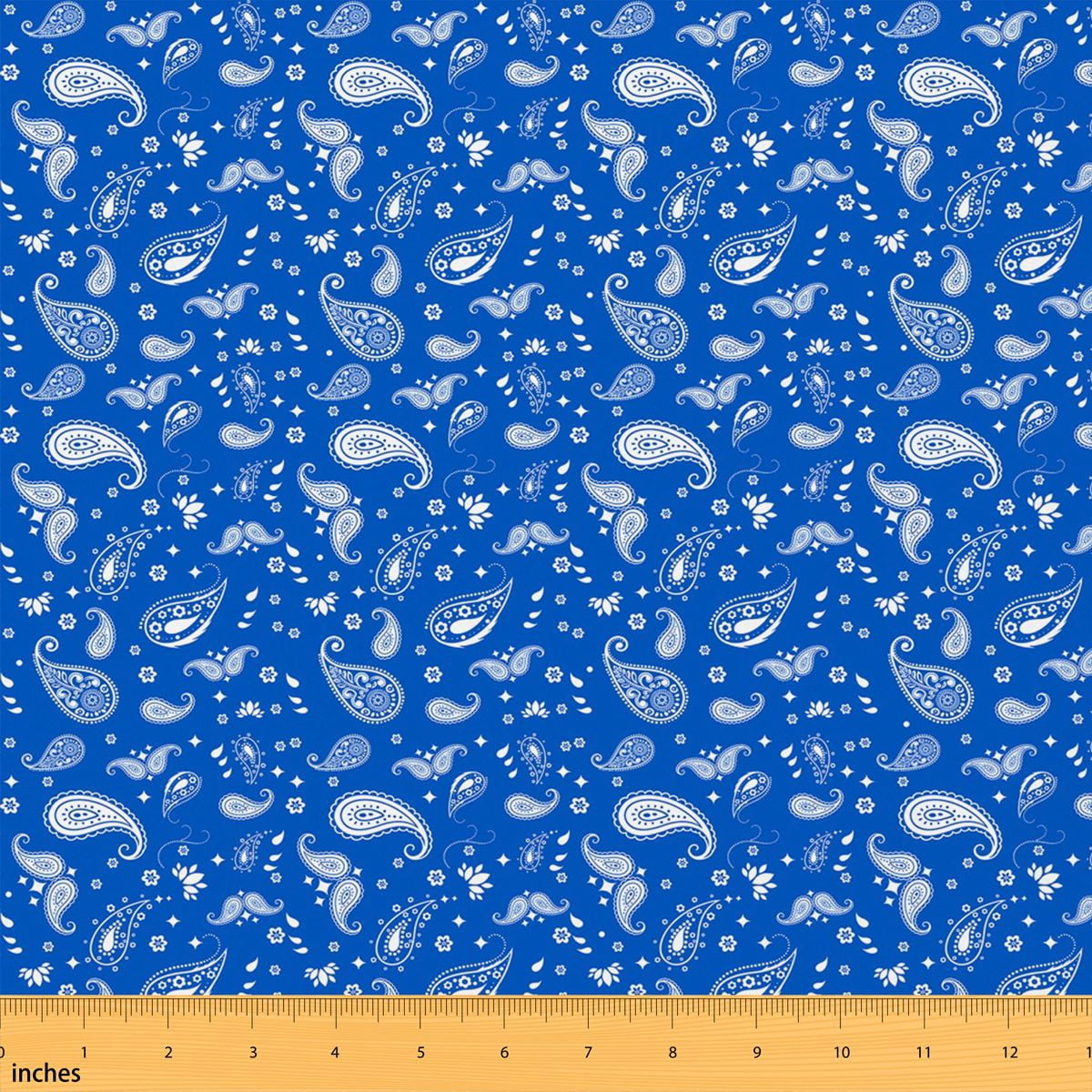 Manfei Blue Paisley Fabric by the Yard 5 Yards, Azure Teardrop Fabric ...