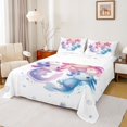 thumbnail image 1 of Homewish Blue Pink Axolotl Full Size Sheets for Kids, Kawaii Cartoon Animal Bed Sheets, Chic Watercolor Sheet Sets, Lightweight Room Decor, 4pcs, 1 of 7