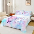thumbnail image 1 of Manfei Blue Pink Butterfly Twin Sheet Sets, Romantic Dreamy Animal Twin Fitted Sheet, Teens Girls Kids Female Flat Sheet, Luxury Bedroom Decor, 3pcs, 1 of 6