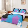 thumbnail image 1 of Homewish 4 Pieces Blue Purple Abstract Sheet Set, Queen - Watercolor Oil Print, 1 of 7