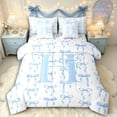 thumbnail image 1 of Manfei Blue Ribbon Bow Letter Monogrammed H Twin Bedding Sets 7-Piece for Teens Girls,Kids Cartoon Bowknot Polka Dots Bedding Comforter Set,Super Cozy Room Decor, 1 of 7