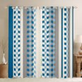 thumbnail image 1 of Manfei Blue Square Buffalo Blackout Curtains Set of 2 (52x84 Each), Vintage Checkered Abstract Window Curtains, Rectangle Plaid Curtains and Drapes, Living Room Curtains Decor, 1 of 6