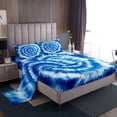 thumbnail image 1 of Manfei Blue Tie Dye Twin Sheet Sets,Abstract Flower Twin Fitted Sheet,Boho bohemian Print Flat Sheet,Microfiber Room Decorative,3pcs, 1 of 4