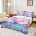 thumbnail image 1 of Manfei Boba Pink Axolotl Bed Sheets for Kid, Romantic Cherry Blossoms King Sheets, Kawaii Cartoon Animal Sheet Set,Luxury Bedroom Decor, 4 Pieces, 1 of 7