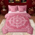 thumbnail image 1 of Manfei bohemian Flowers 7-Piece Twin Bedding Sets,Victorian Baroque Damask Bedding Comforter Set,Pink White Sheet Sets For Girls Kids,Luxury Bedroom Decor Reversible, 1 of 8