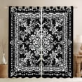 thumbnail image 1 of Manfei bohemian Flowers Black Out Curtains,Victorian Baroque Damask Curtains Pack of 2 (42x63 Each),White Black Bedroom Curtains For Girls Kids,Luxury Bedroom Decor, 1 of 6