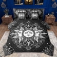 thumbnail image 1 of Manfei bohemian Sun Pattern 7-Piece Twin Bedding Sets,Exotic Boho Bedding Comforter Set,White Black Sheet Sets For Boys Girls,Breathable Home Decor Reversible, 1 of 8