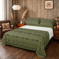 thumbnail image 1 of Manfei Bohemian Aztec Bed Sheets,Exotic Style Fuul Size Sheets, Green Black, Black Reversible 4 Pieces1 Flat Sheet + 1 Fitted Sheet + 2 Pillowcases, 1 of 6