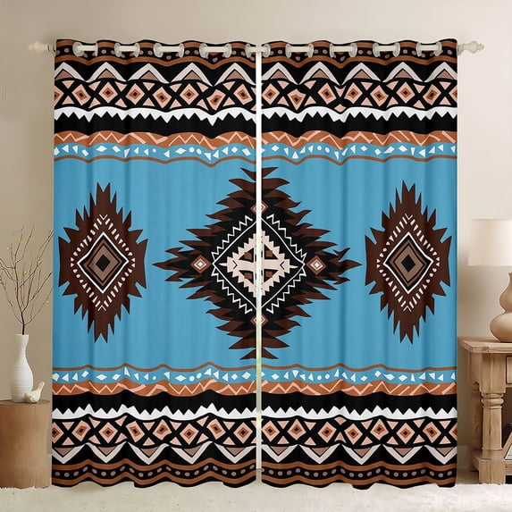 Manfei Bohemian Aztec Blackout Curtains Set of 2 (52x84 Each) for Children Teens Adults,Exotic Style Window Curtains,Hippie Tribal Curtains and Drapes,Ultra Soft Home Decor