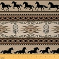thumbnail image 1 of Manfei Bohemian Aztec Fabric by the Yard (10 Yards), Hippie Dreamcatcher Decorative Fabric by the Yard, Farmhouse Horse DIY Fabric, Brown Black, 1 of 6